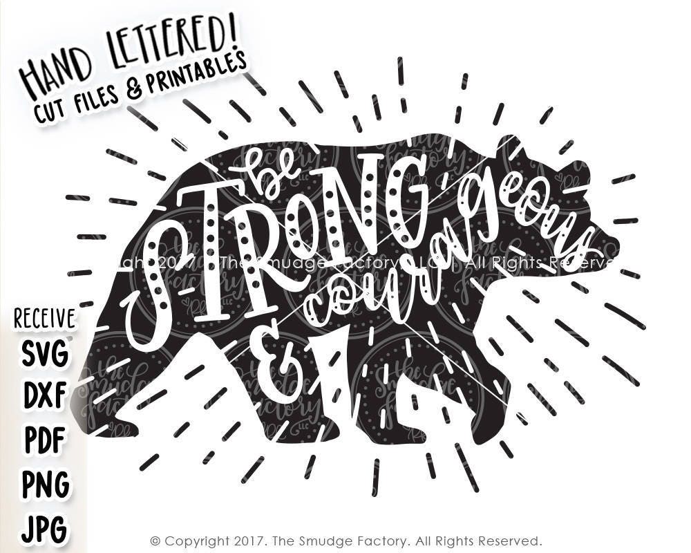 Be Strong and Courageous Printable Joshua 1:9 Bear Print | Etsy