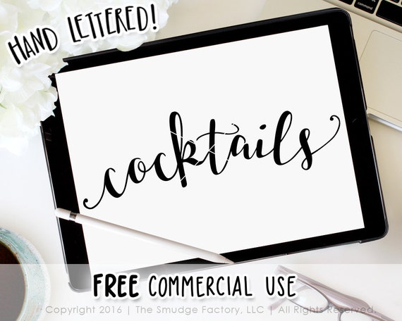 Download Free Cocktails Svg Cut File Hand Lettered Wedding Vector Etsy SVG Cut Files