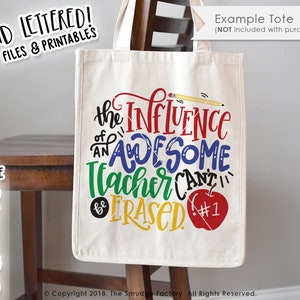 Teacher SVG Cut File, Teacher Appreciation, The Influence Of An Awesome Teacher, Teaching Motivational SVG, Hand Lettered, Silhouette Cricut