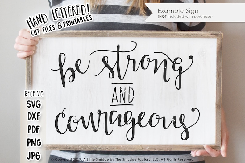 Download Be Strong and Courageous Joshua 1:9 Vector Silhouette | Etsy