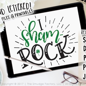 St. Patrick&#39;s Day SVG Cut File, Shamrock SVG, Clover, Hand Lettered, Silhouette, Cricut, Cutting File, Instant Download, DIY Irish Sign