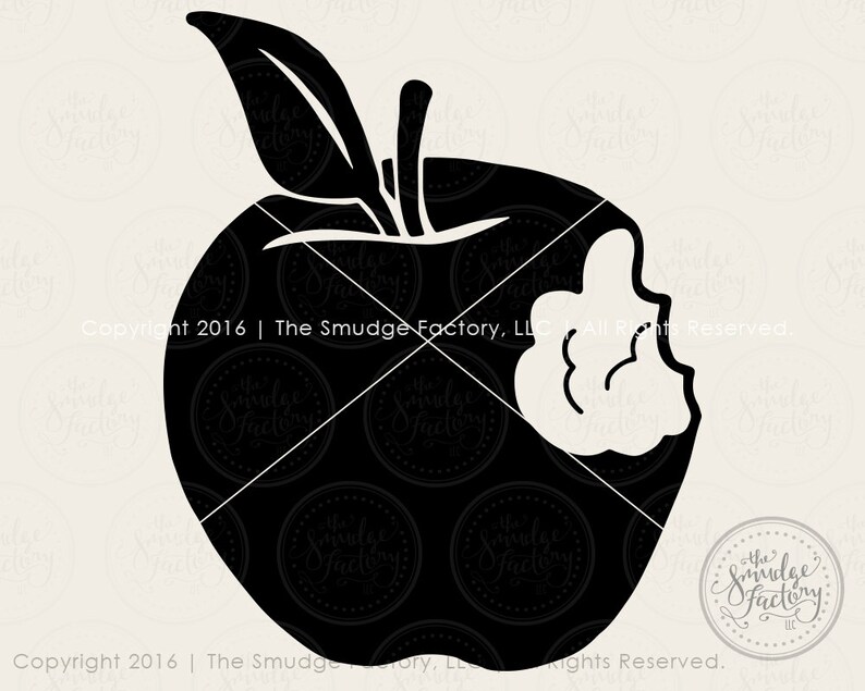 Apple SVG Cut File Clipart Teacher Gift Fruit Graphic Overlay, Apple With Bite, Silhouette Download, Cricut, Teaching Graphic, Red Fruit image 2