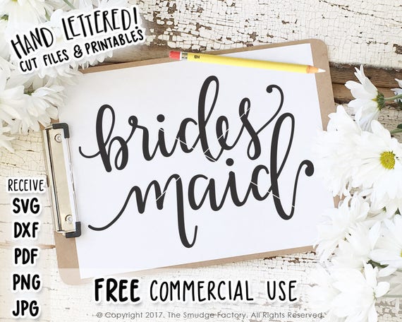 Download Free Bridesmaid Svg Cut File Wedding Cutting File Hand Lettered Etsy SVG Cut Files