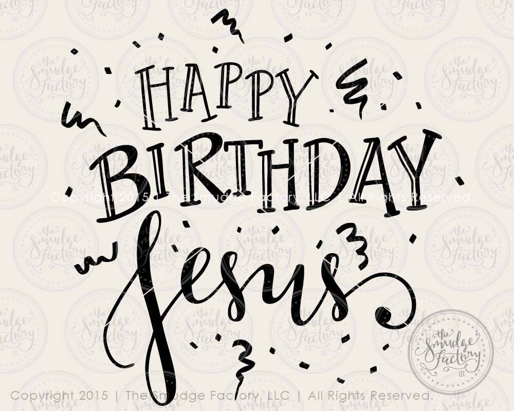 Happy Birthday Jesus Printable File Christmas Print Hand | Etsy