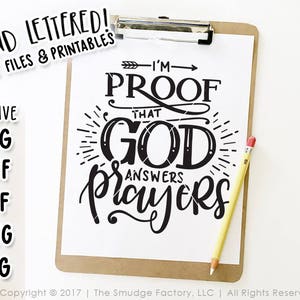 I&#39;m Proof That God Answers Prayers SVG, Baby Tee, Baby SVG, Rainbow Baby, Silhouette Cameo, Cricut Download, New Baby SVG, Baby T-shirt