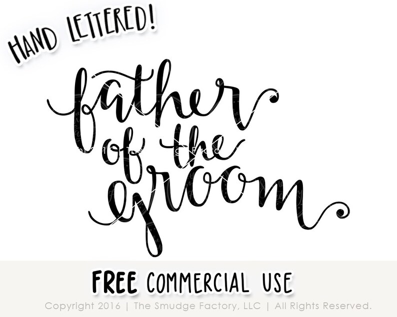 Download Wedding SVG Cut File Father of the Groom Handwritten | Etsy