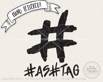 Handbeschrifteter Hashtag SVG, Social Media Cut File