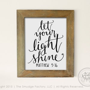 Bible Verse SVG Cut File, Let Your Light Shine, Matthew 5:15 Hand ...