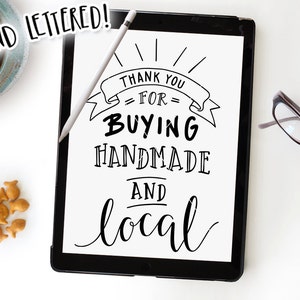 Danke SVG Datei, Kauf handgemachte und lokale Schneidedatei, Hand beschriftete Silhouette Cricut Download, Original Art DIY Vinyl Schablone