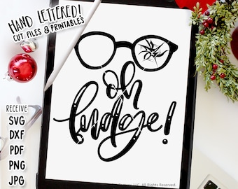 Christmas Oh Fudge SVG, Hand Lettered Holiday Graphic (Digital Download)