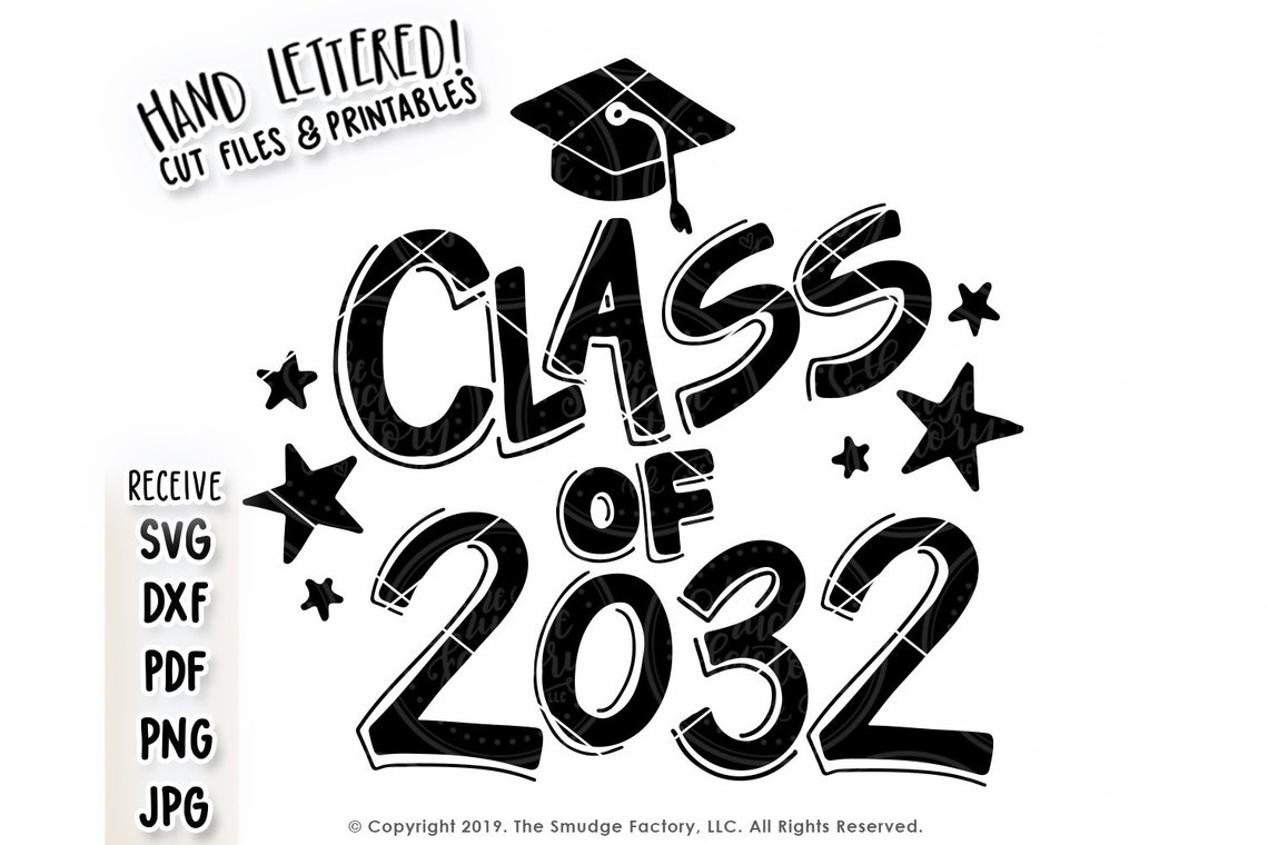 Class of 2032 SVG Kindergarten SVG Cut File Hand Lettered | Etsy