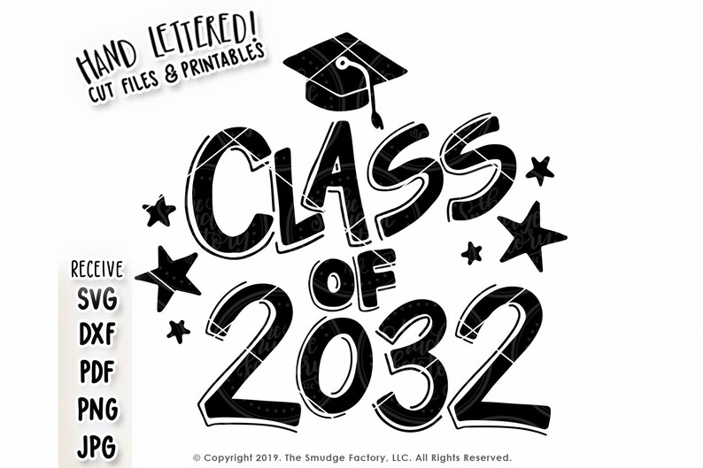 Class of 2032 SVG Kindergarten SVG Cut File Hand Lettered | Etsy