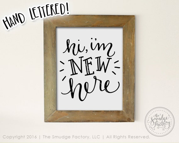 Hand Lettered New Baby Birth Announcement, Graphic Overlay (Printable File)