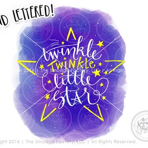 Twinkle Twinkle Little Star Printable File, DIY Nursery Print, Hand ...