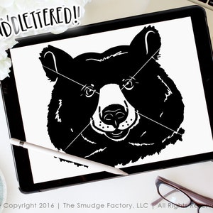 Bear SVG Cut File, Woodland Animal Cutting File for Silhouette SVG, Cricut Download, Cute Teddy Bear Graphic Overlay Clipart Forrest Animal