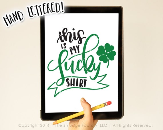 Lucky Shirt SVG, St. Patrick's Day Clover Cut File (Digital Download)
