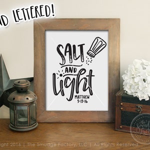 Salt And Light Printable, Matthew 5:13-16, Bible Verse Digital Print, Salt Of The Earth Light Of The World, Bible Verse Printable, DIY Print