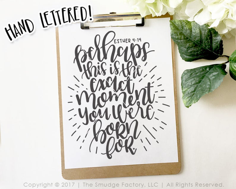 Download Bible Verse SVG Esther 4:14 Printable Wall Art Perhaps ...