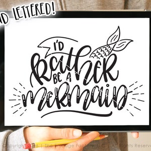 Zeemeermin gesneden SVG-bestand, handgeletterd zeemeermincitaat (digitale download)