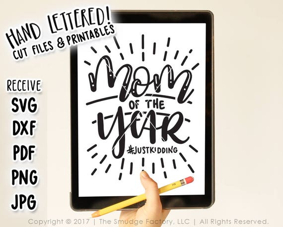 Download Mom Svg Cut File Mom Of The Year Cutting File Mommy Cut Etsy