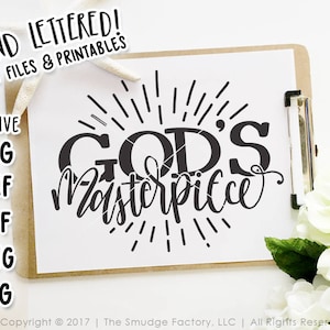 God&#39;s Masterpiece Printable, Bible Verse Print, Baby&#39;s Nursery Art, Ephesians 2:10, Bible Verse Printable, Christian Wall Art, Quote