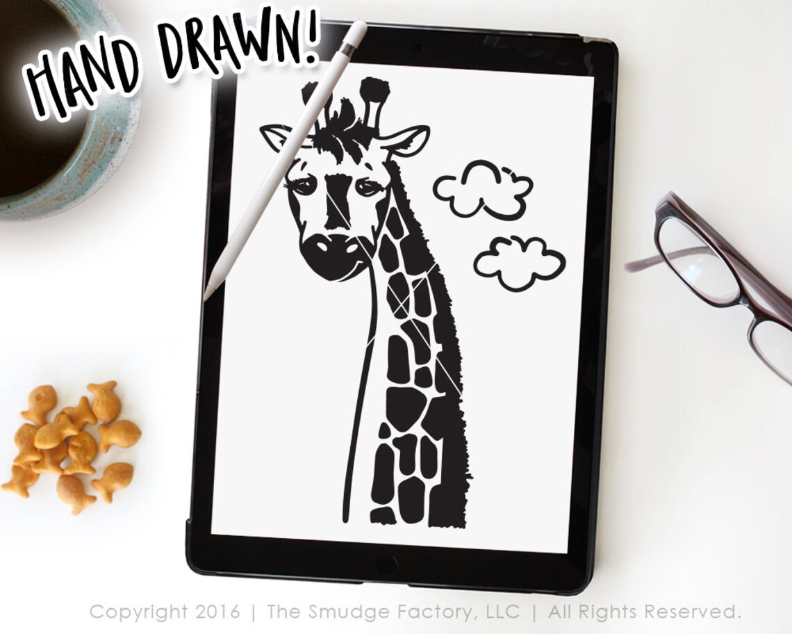 Giraffe svg cut file giraffe clipart stand tall zoo animal