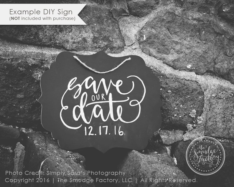 Download Save The Date SVG Cut File Handwritten Silhouette Cricut | Etsy