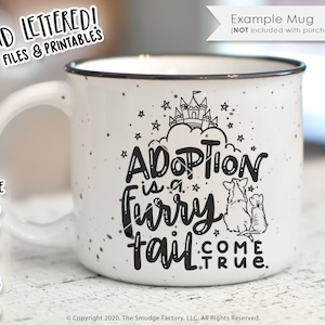 Rescue Dog SVG Cut File, Cat, Pet, Adoption, Adopt Furry Tail, Hand Lettered, Silhouette, Cricut, Calligraphy Cutting File, Animal Clip Art