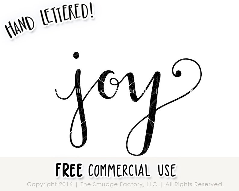 Download Joy SVG Cut File Hand Lettered Silhouette Cricut | Etsy