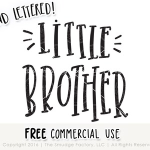 Little Brother SVG Cut File, Baby Brother Cutting File, Hand Lettered ...