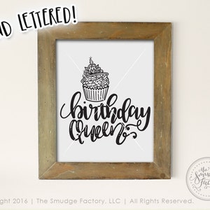 Archivo imprimible de la reina del cumpleaños, impresión de cumpleaños diy, impresión y corte, decoración de la fiesta de cumpleaños, impresión de la fiesta de cumpleaños, impresión de la cumpleañera