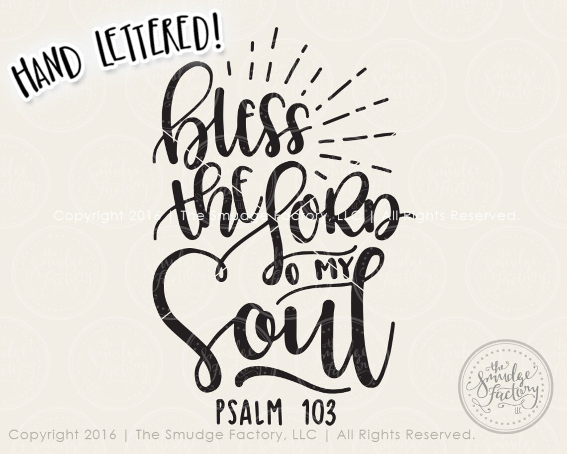 Bible Verse Printable Psalm 103 Bless the Lord O My Soul | Etsy