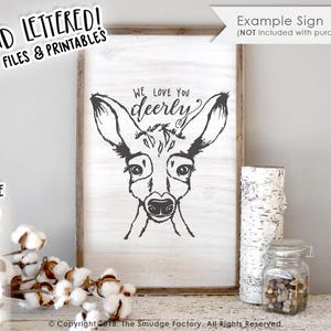 We love you Hertenachtige SVG-snijvijl, hertenknipvijl, baby-reekalf, bosdier, handgetekend, silhouet SVG, Cricut, originele kwekerijkunst