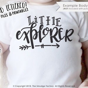 Be Brave, Little Explorer SVG Cut File, Pfeil Schneidedatei, Hand beschriftete Silhouette Cricut Download, Original Art, Brave Baby Tee Design