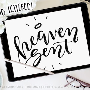 Heaven Sent SVG Cut File, New Baby Cutting File, Baby T-Shirt Cut File, Baby Overlay Silhouette SVG, Cricut Download, Brand New Baby Svg