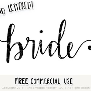 Wedding SVG Bride SVG Cut File Vector Hand Lettered - Etsy