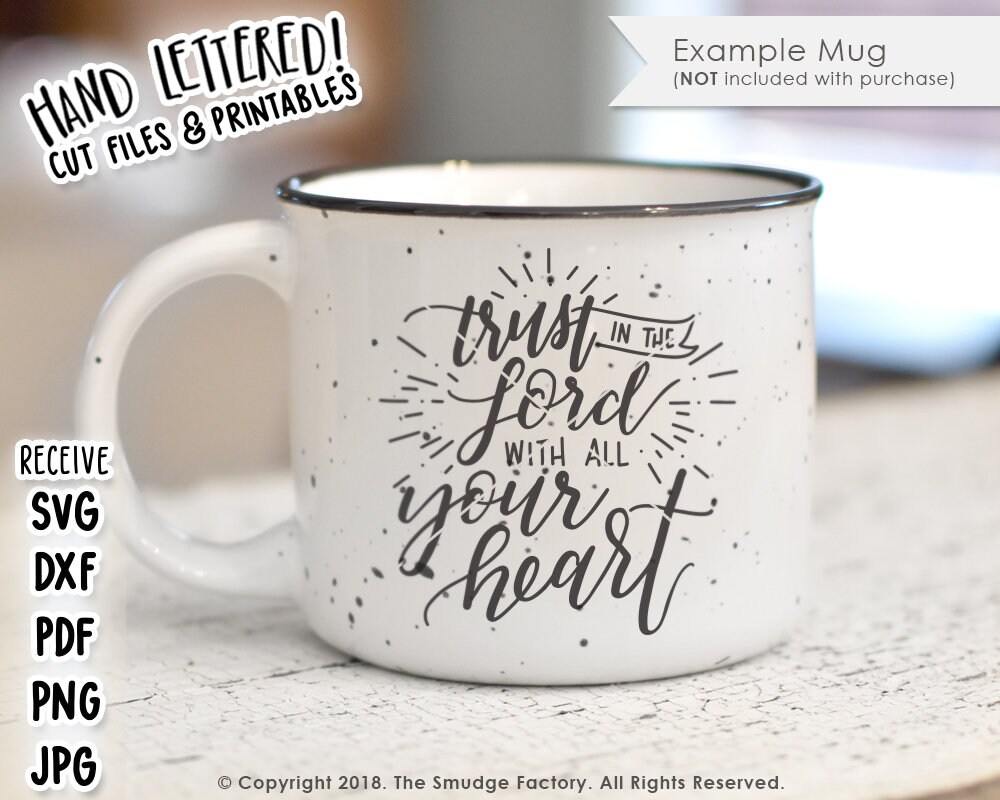 Proverbs 3:5-6, SVG Cut File, Trust In The Lord With All Your Heart, Silhouette, Bible Verse SVG Cutting File, Cricut Cutting File, Download