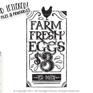 Farm Fresh Eggs Printable, Farm Fresh Print, Wall Art, Hand Lettered ...