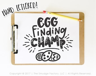 Ostereiersuche Champion SVG, handbeschriftete Schnittdatei (digitaler Download)