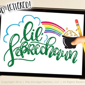 Leprechaun SVG Cut File, Hand Lettered SVG, Silhouette Cameo, Cricut SVG, Little Leprechaun Cutting File, St. Patrick&#39;s Day Printable