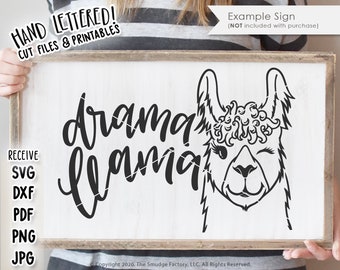 Drama Llama SVG, Winking Alpaca Cut File (Digital Download)
