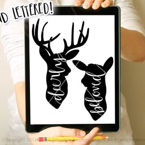 Chéri bien-aimé SVG coupe fichier, Deerly, fichier de coupe de mariage, à la main en lettres Silhouette Cricut Télécharger, Art Original, vinyle pochoir, bricolage artisanat