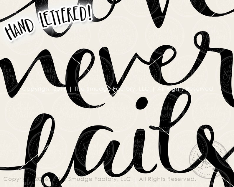 Download Love Never Fails SVG Hand Lettered Bible Verse Bible Verse ...