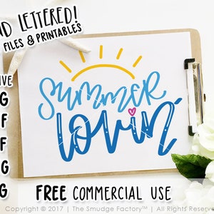 Summer Lovin' handgeletterde SVG, strand clipart (digitale download)