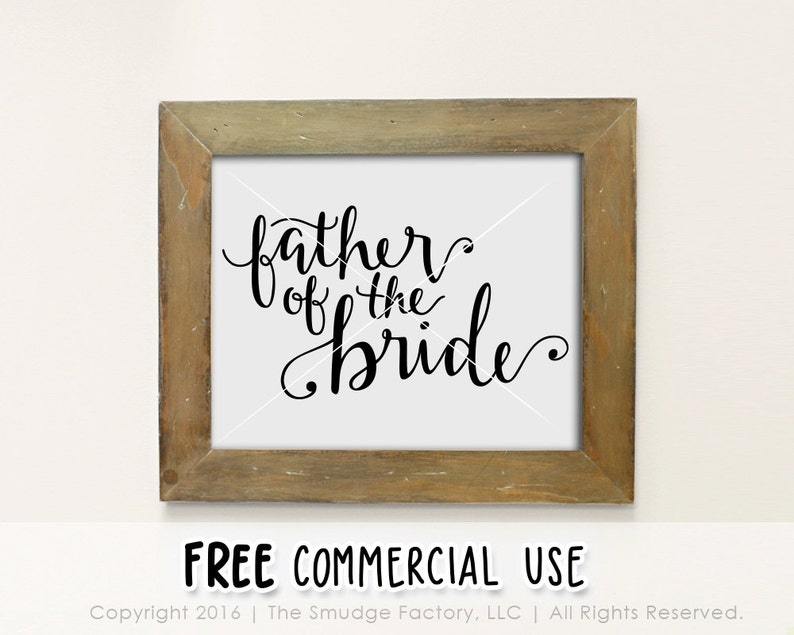 Download Wedding SVG Cut File Father of the Bride Handwritten | Etsy