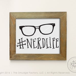 Nerd Printable, Nerd Life Clipart, Hand Drawn Geek DIY Print, Dork Printable, High-Res Nerd Graphic Overlay, Nerd DIY Print, Office Print