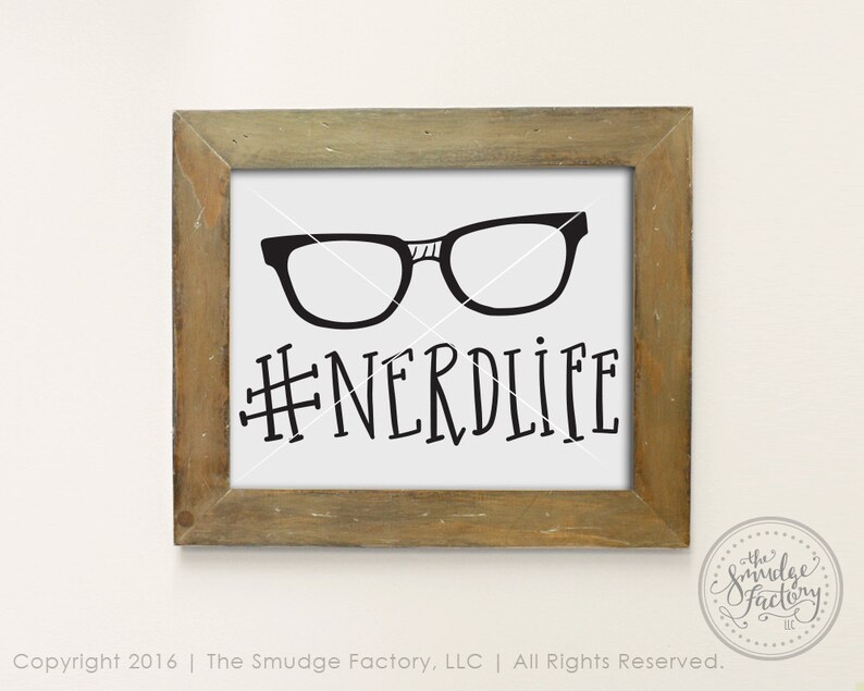 Nerd Printable Nerd Life Clipart Hand Drawn Geek DIY Print | Etsy