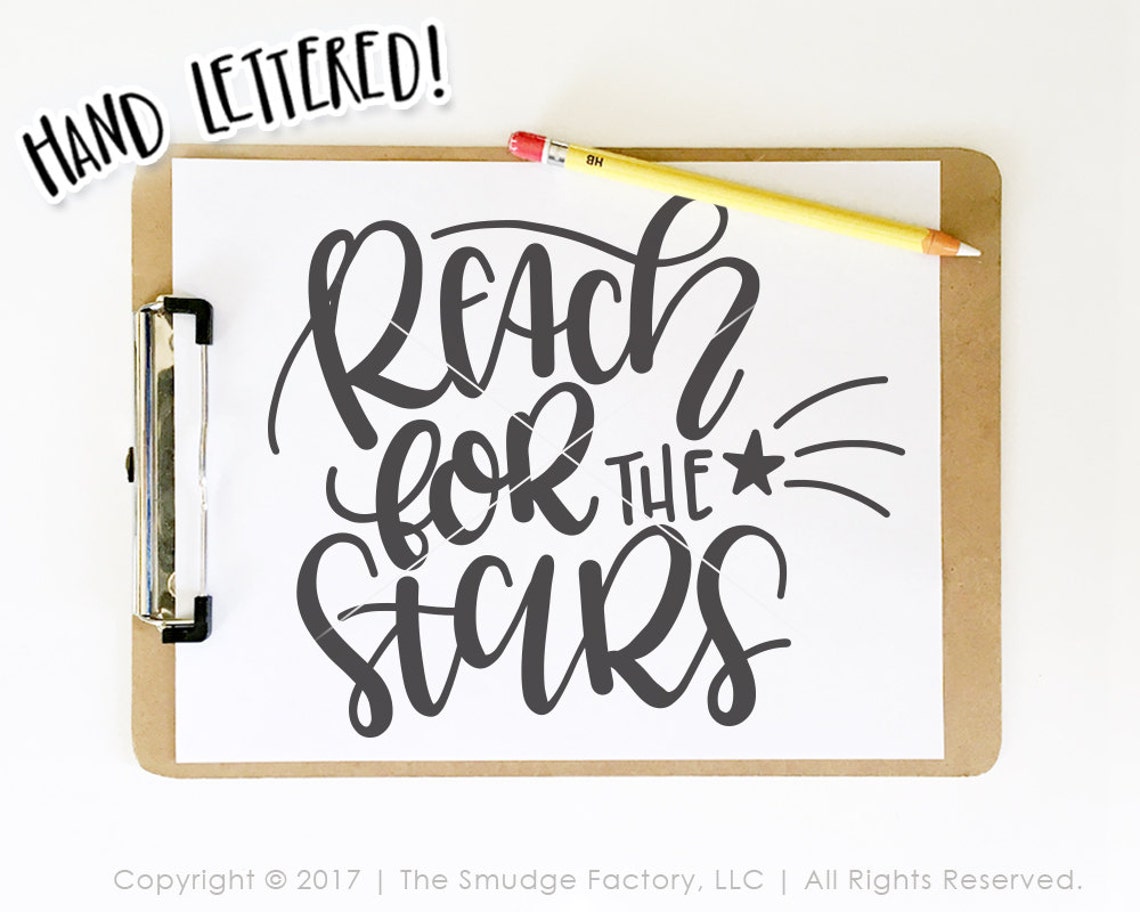 Reach for the Stars Printable Stars Print Hand Lettered Wall | Etsy