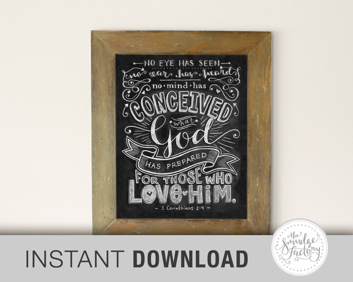 Bible Verse Printable Chalkboard Printable Corinthians - Etsy