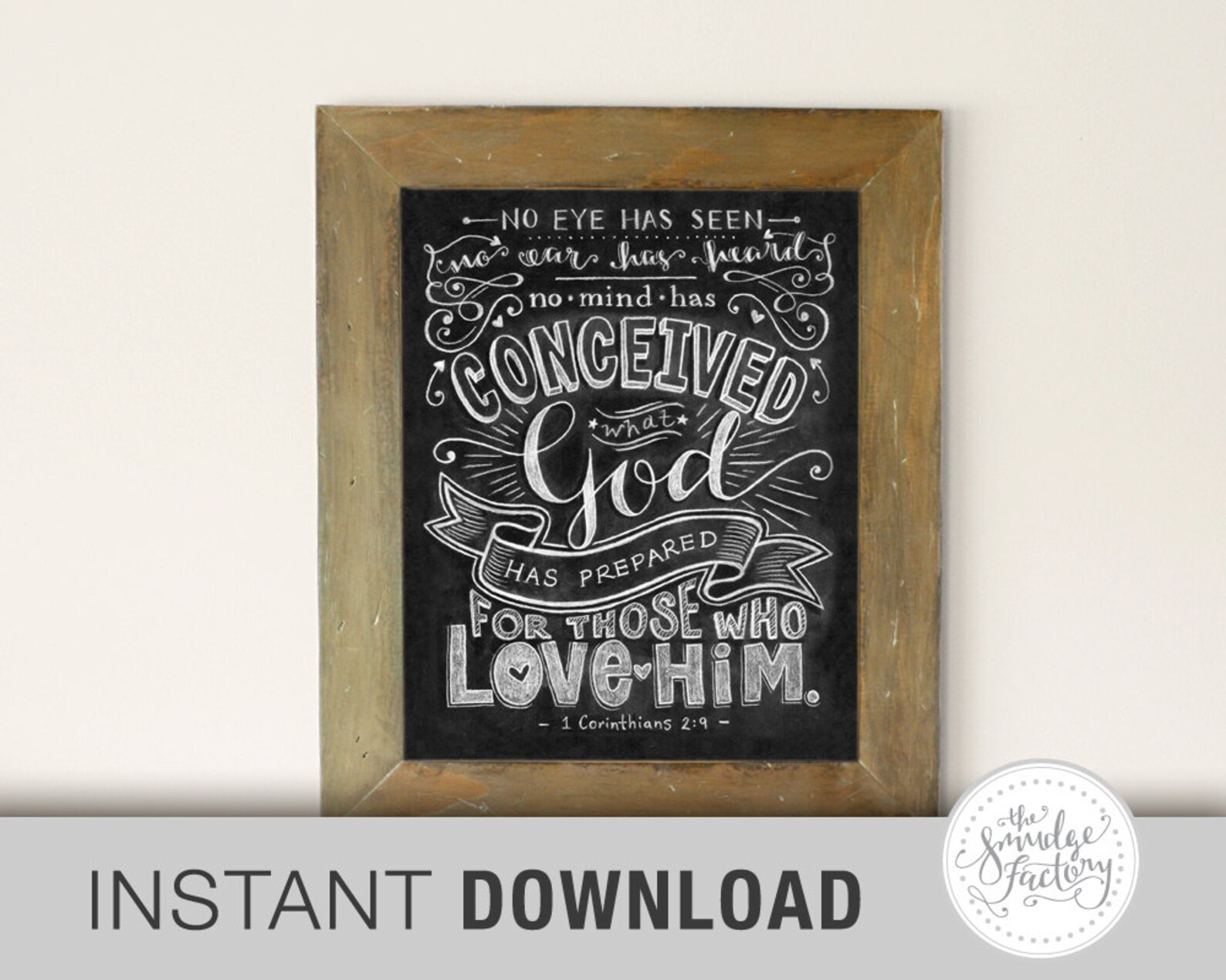 Bible Verse Printable Chalkboard Printable Corinthians - Etsy